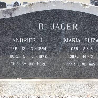 JAGER Andries L., de 1894-1972 &amp; Maria Elizabeth 1901-1985