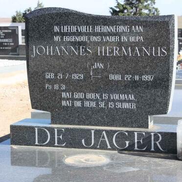 JAGER Johannes Hermanus, de 1929-1997