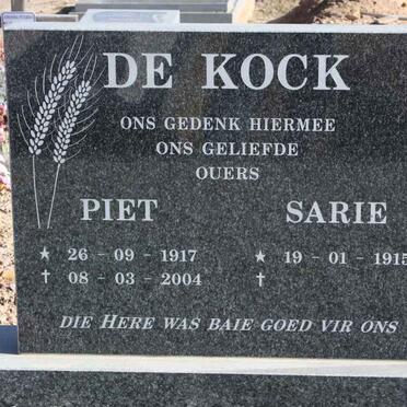 KOCK Piet, de 1917-2004 &amp; Sarie 1915