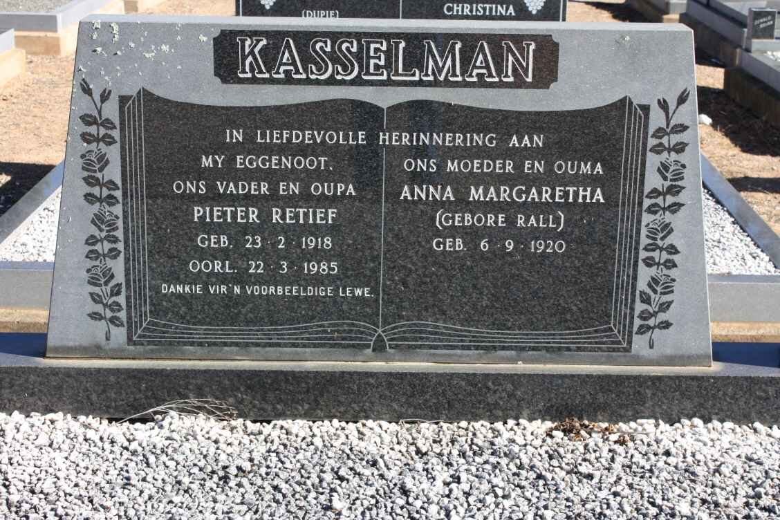 KASSELMAN Pieter Retief 1918-1985 &amp; Anna Margaretha RALL 1920-