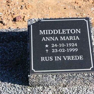 MIDDLETON Anna Maria 1924-1999