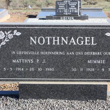 NOTHNAGEL Matthys P.J. 1914-1980 &amp; Mimmie 1928-1997
