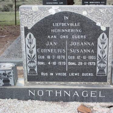 NOTHNAGEL Jan Cornelius 1878-1970 &amp; Johanna Susanna 1905-1975