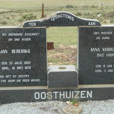OOSTHUIZEN Jan Dederiks 1897-1972 &amp; Anna Margaretha CRONJE 1896-1992