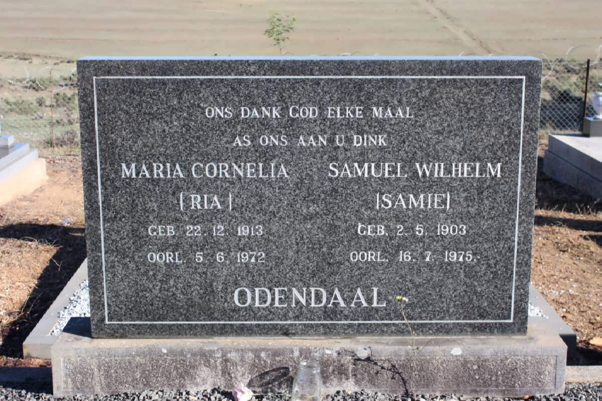 ODENDAAL Samuel Wilhelm 1903-1975 &amp; Maria Cornelia 1913-1972