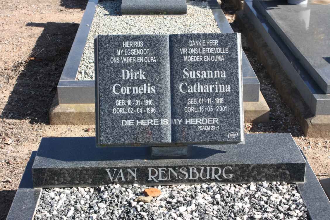 RENSBURG Dirk Cornelis, van 1916-1996 &amp; Susanna Catharina 1918-2001