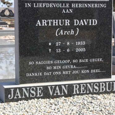 RENSBURG Arthur David, Janse van 1933-2005