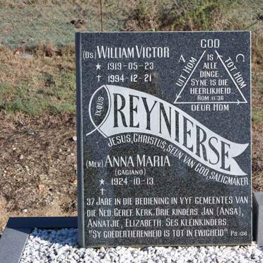 REYNIERSE William Victor 1919-1994 &amp; Anna Maria GAGIANO 1924-