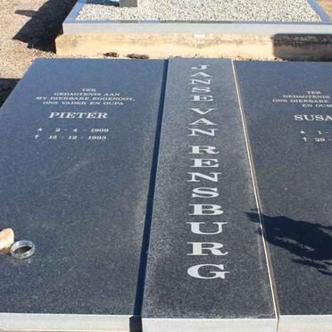 RENSBURG Pieter, Janse van 1909-1993 &amp; Susara 1913-2002