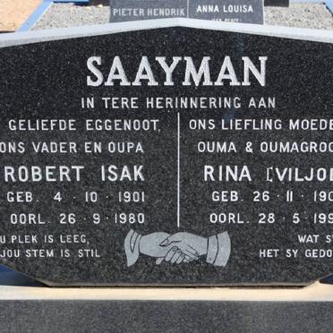 SAAYMAN Robert Isak 1901-1980 &amp; Rina VILJOEN 1903-1998