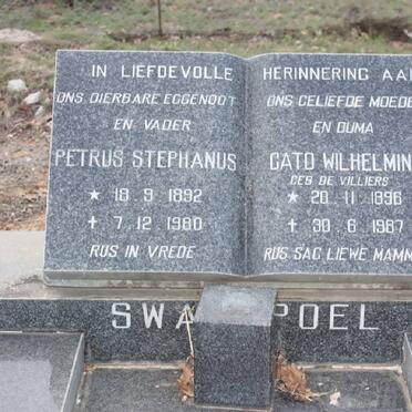SWANEPOEL Petrus Stephanus 1892-1980 &amp; Gato Wilhelmina DE VILLIERS 1896-1987