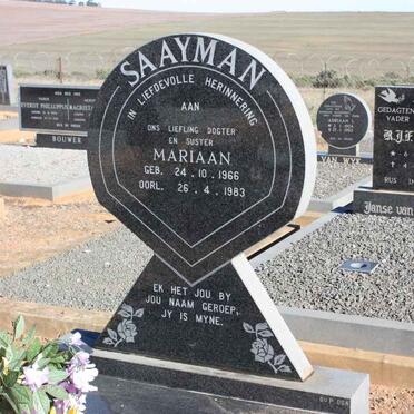 SAAYMAN Mariaan 1966-1983