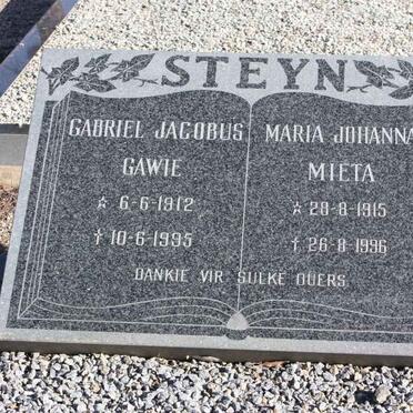 STEYN Gabriel Jacobus 1912-1995 &amp; Maria Johanna 1915-1996