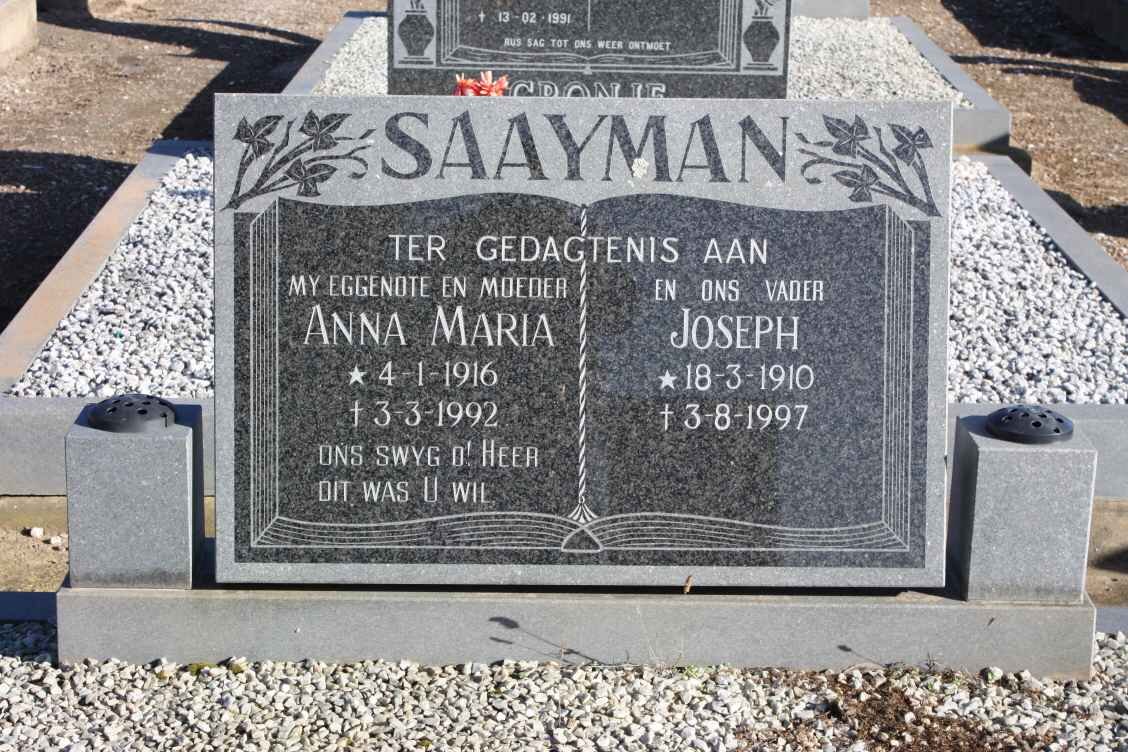 SAAYMAN Joseph 1910-1997 &amp; Anna Maria 1916-1992