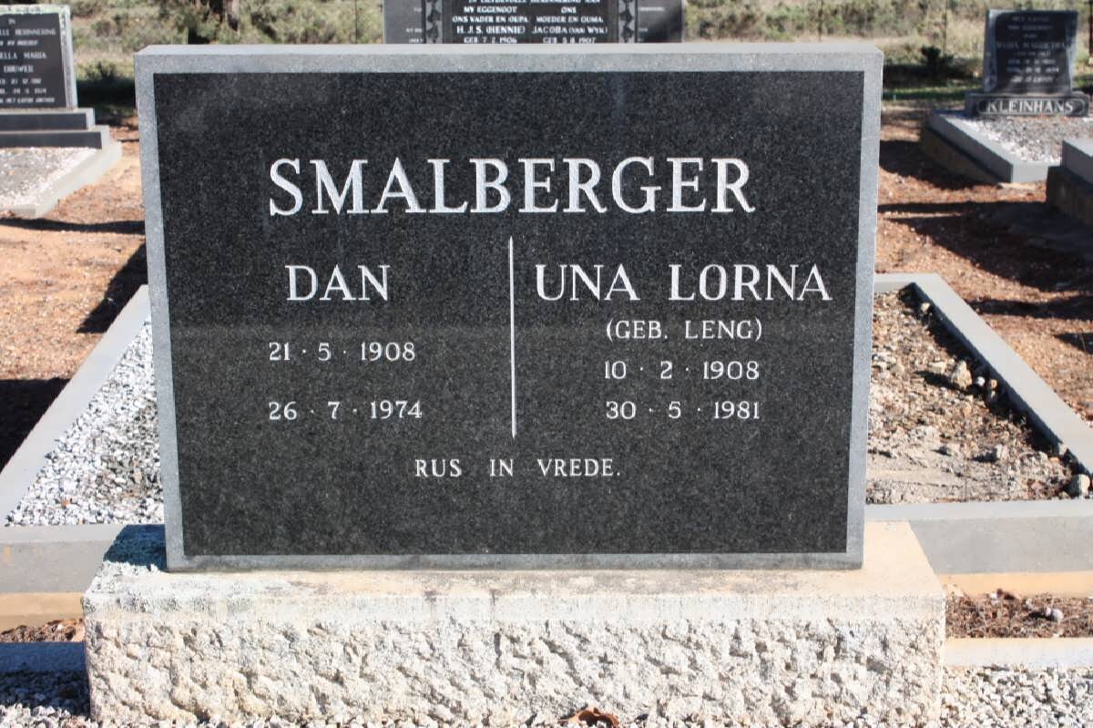 SMALBERGER Dan 1908-1974 &amp; Una Lorna LENG 1908-1981