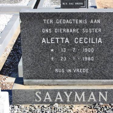 SAAYMAN Aletta Cecilia 1900-1980