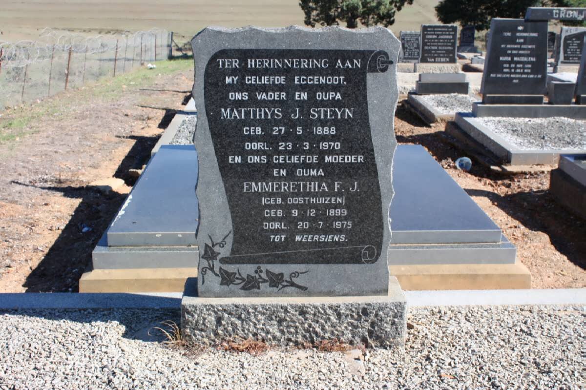 STEYN Matthys J. 1888-1970 &amp; Emmerenthia F.J. OOSTHUIZEN 1899-1975