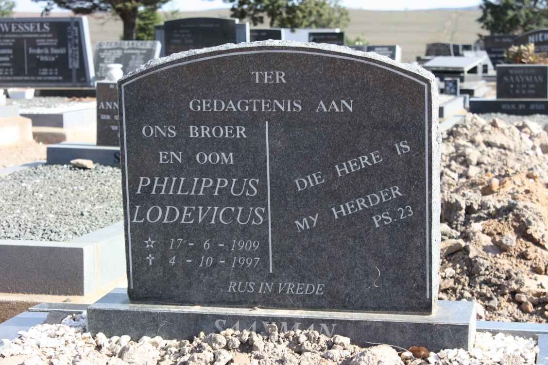 SAAYMAN Philippus Lodevicus 1909-1997