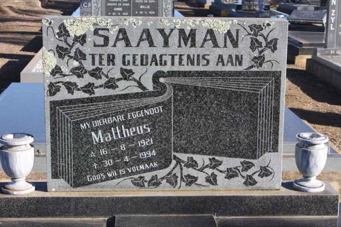 SAAYMAN Mattheus 1921-1994