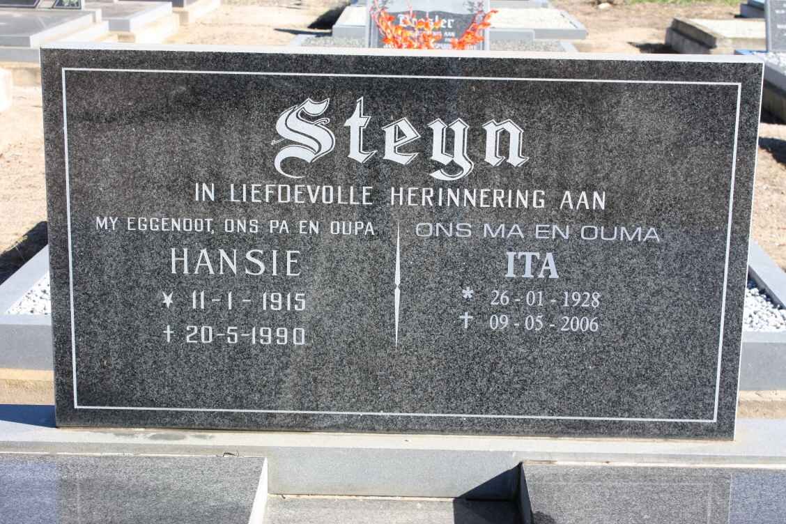 STEYN Hansie 1915-1990 &amp; Ita 1928-2006
