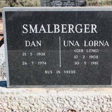 SMALBERGER Dan 1908-1974 &amp; Una Lorna LENG 1908-1981