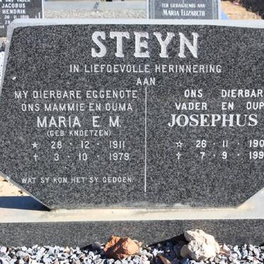 STEYN Josephus J. 1908-1996 &amp; Maria E.M. KNOETZEN 1911-1979