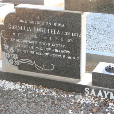 SAAYMAN Cornelia Dorothea nee LOTZ 1916-1976