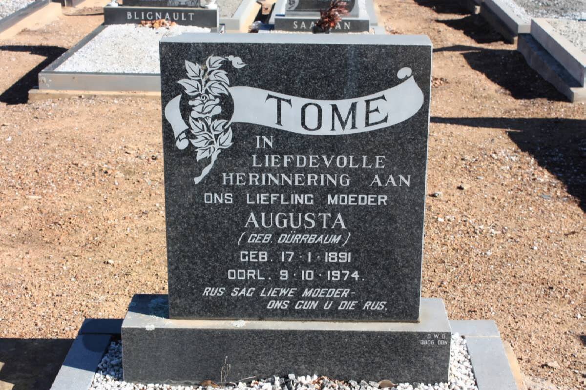 TOME Augusta nee DÜRRBAUM 1891-1974