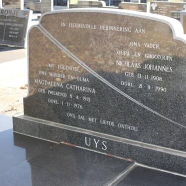 UYS Nicolaas Johannes 1908-1990 &amp; Magdalena Catherina WILKENS 1915-1976