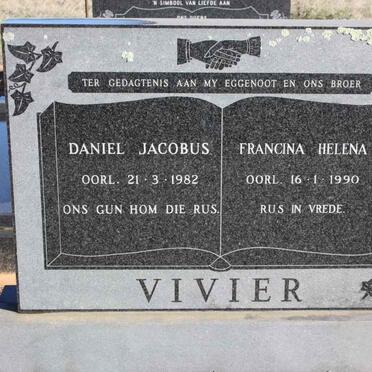 VIVIER Daniel Jacobus -1982 &amp; Francina Helena -1990