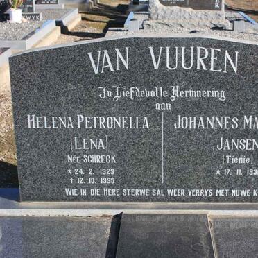 VUUREN Johannes Marthinus, Jansen 1930- &amp; Helena Petronella SCHRECK 1929-1995