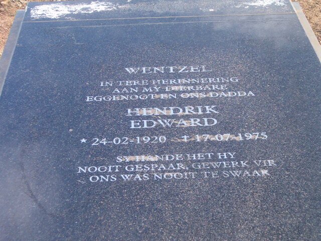 WENTZEL Hendrik Edward 1920-1975