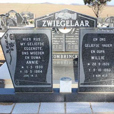 ZWIEGELAAR Willie 1926-1993 &amp; Annie 1930-1984