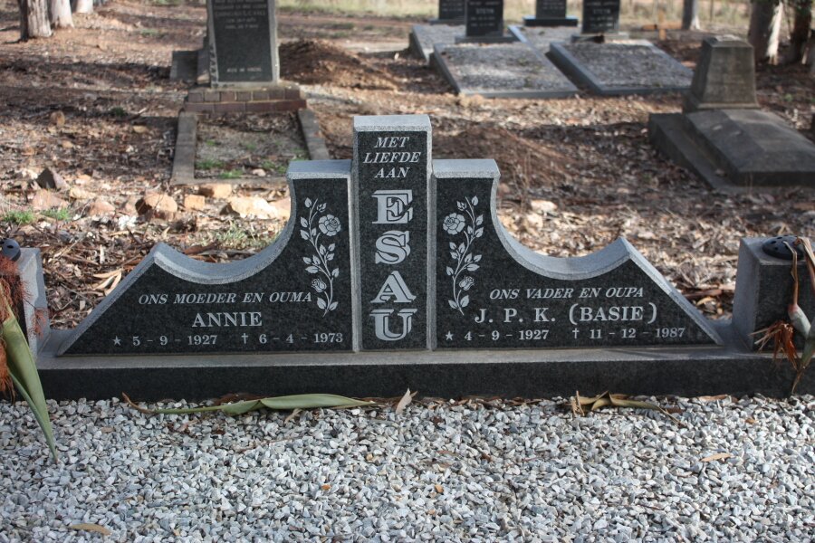 ESAU J.P.K. 1927-1987 &amp; Annie 1927-1973