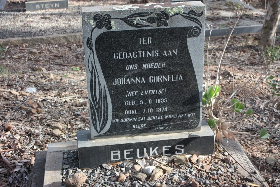 BEUKES Johanna Cornelia nee EVERSTE 1895-1974