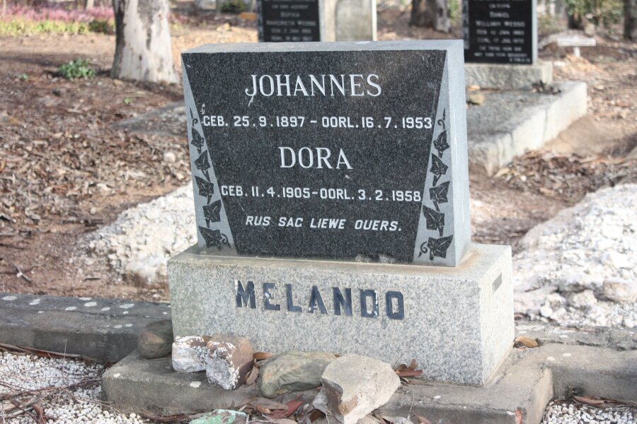 MELANDO Johannes 1897-1953 &amp; Dora 1905-1958