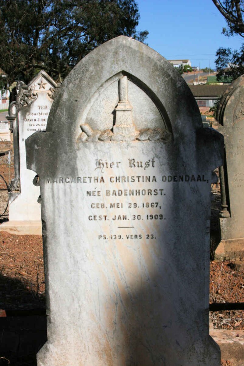 ODENDAAL Margaretha Christina neé BADENHORST 1867-1909