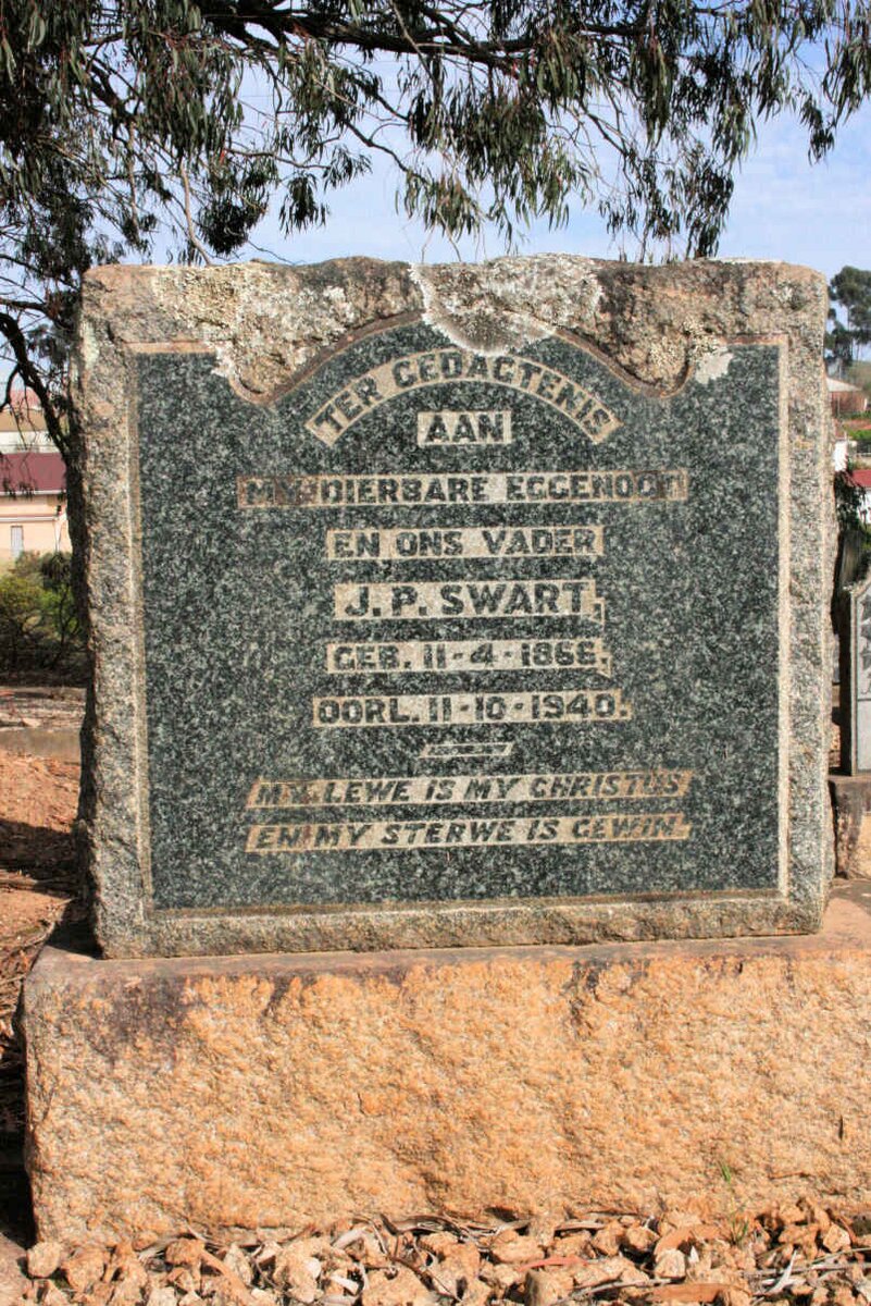 SWART J.P. 1866-1940