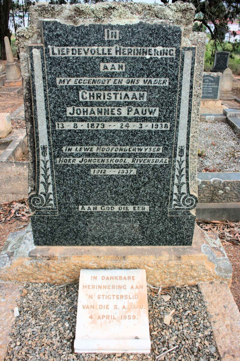 PAUW Christiaan Johannes 1879-1938