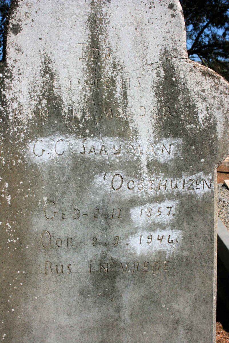 SAAYMAN G.C. neé OOSTHUIZEN 1857-1946