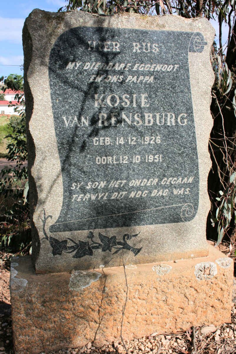 RENSBURG Kosie, van 1926-1951