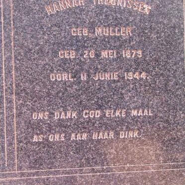 THEUNISSEN Hannah neé MULLER 1879-1944