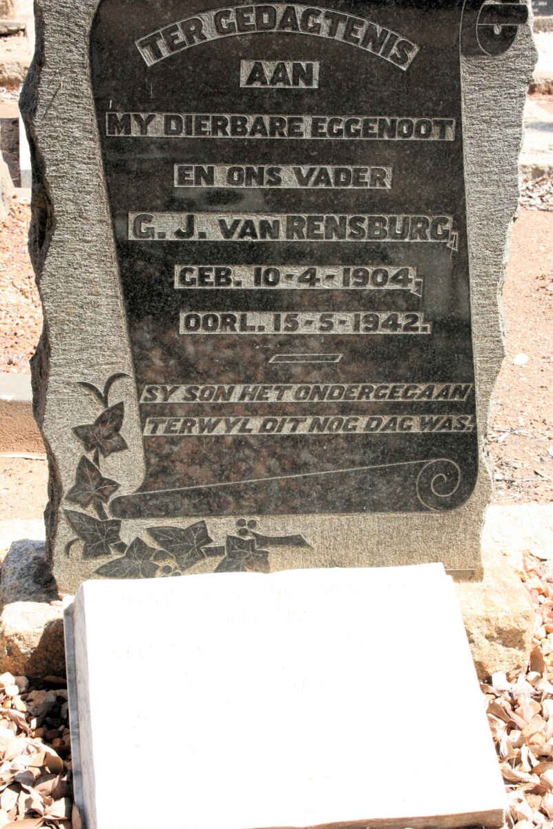 RENSBURG G.J., van 1904-1942 :: VAN RENSBURG Jan Andries 1939 -1979