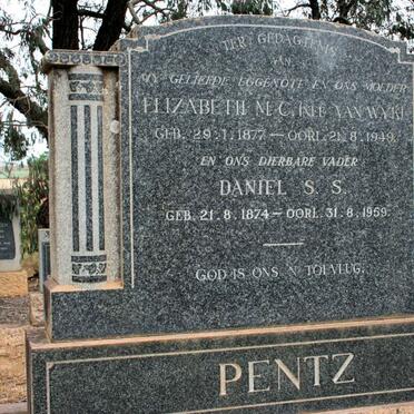 PENZ Daniel S.S. 1874-1959 &amp; Elizabeth M.C. VAN WYK 1877-1949