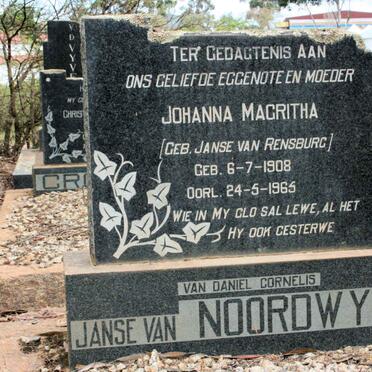 NOORDWYK Johanna Magritha, Janse van neé JANSE VAN RENSBURG 1908-1965