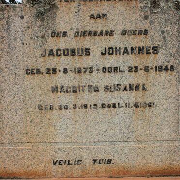 NOORDWYK Jacobus Johannes, van 1873-1948 &amp; Magritha Susanna 1919-1961