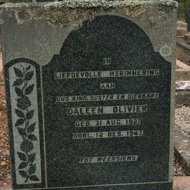 OLIVIER Daleen 1921-1947
