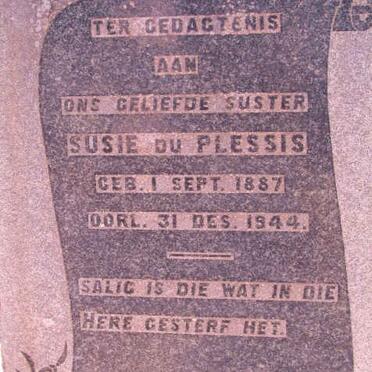 PLESSIS Susie, du 1887-1944