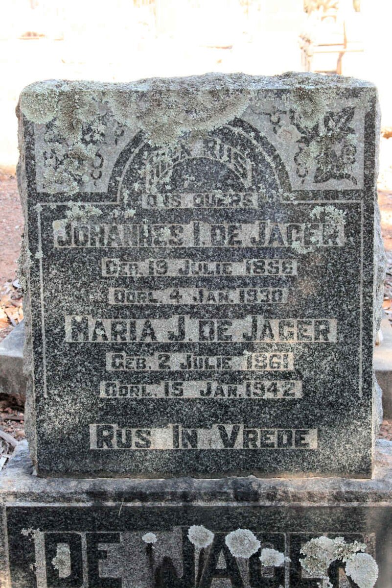 JAGER Johannes I., de 1856-1930 &amp; Maria J. 1861-1942