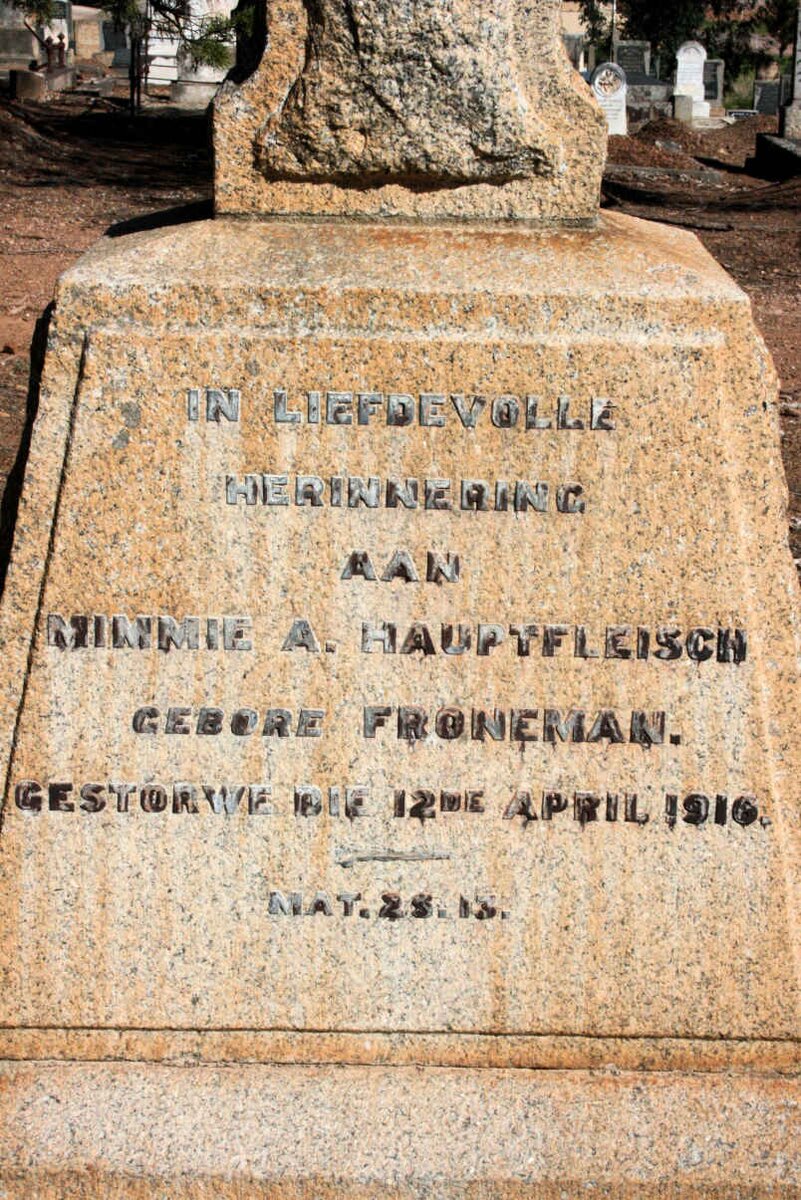 HAUPTFLEISCH Mimmie A. neé FRONEMAN -1916